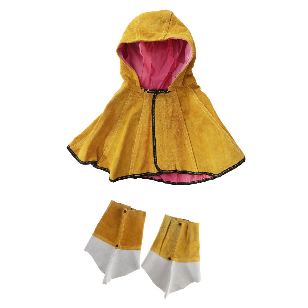 Cowhide Leather Welding Protective Gear Working Cap L+1 Pair Shoes Cover