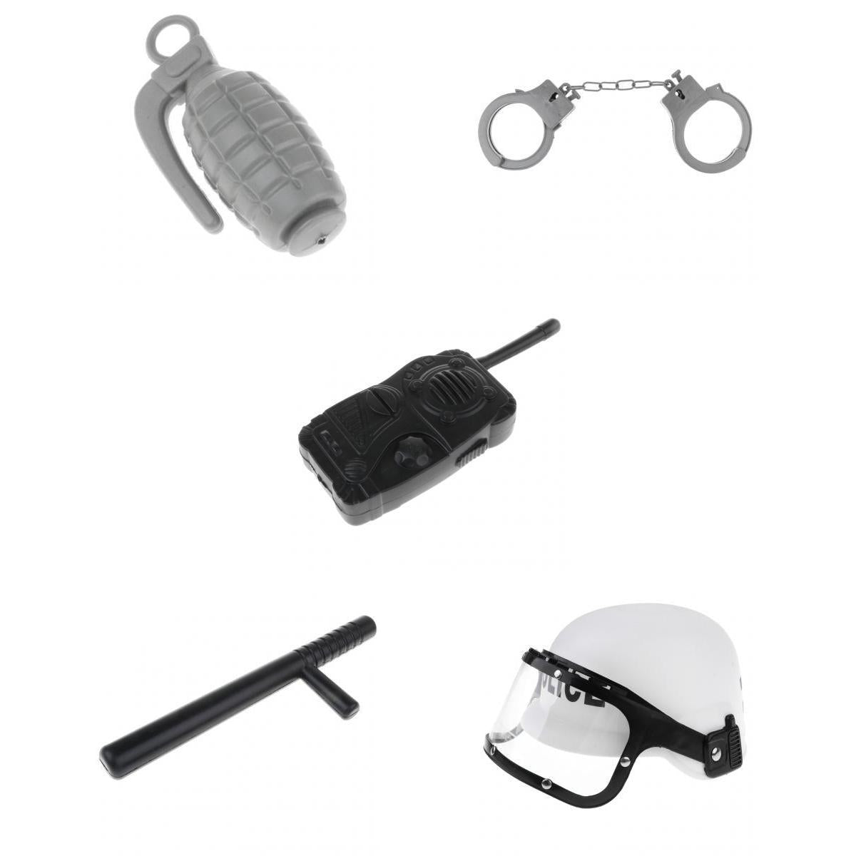 5pcs Child Fancy Dress Police Costume Pretend Developmental Toy Kits