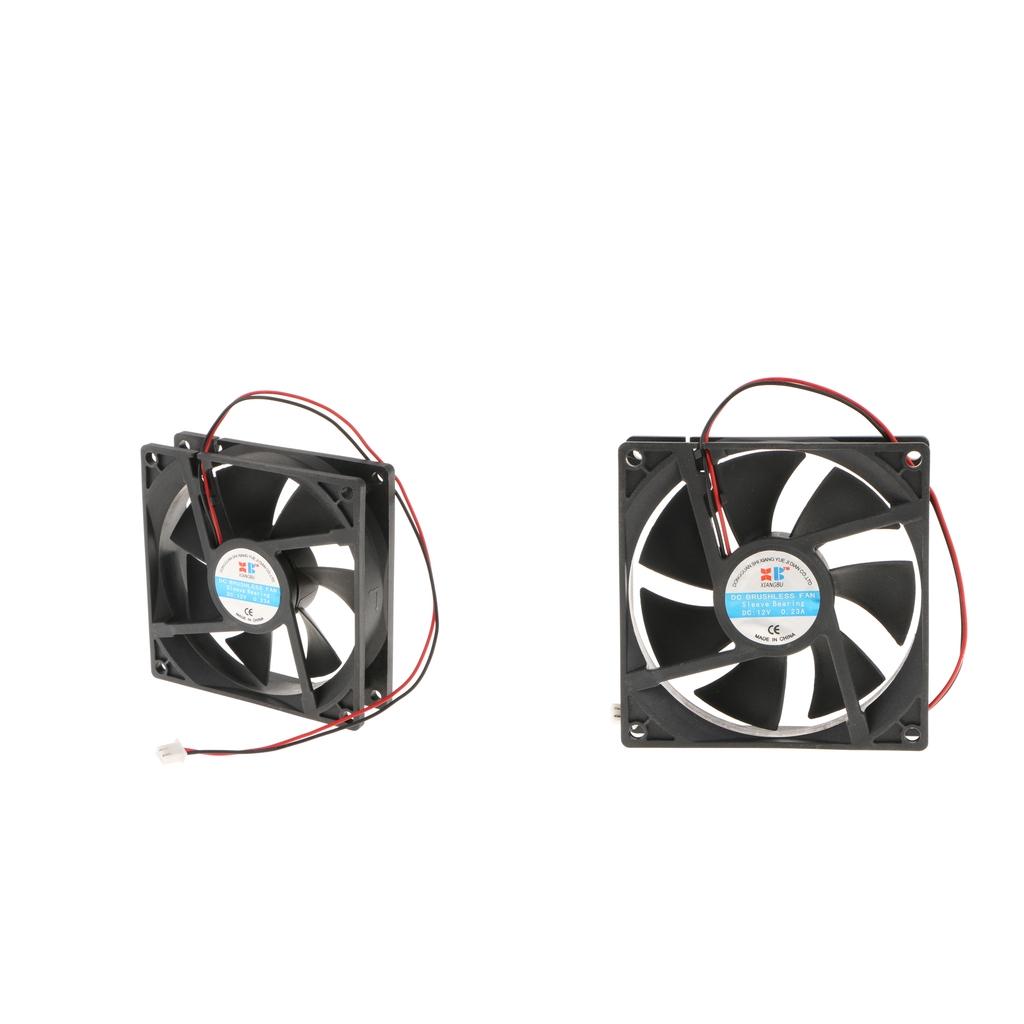 2Pieces 92mm Case Fan 12V DC PC CPU Computer Cooling Fan 2Wire 2Pin