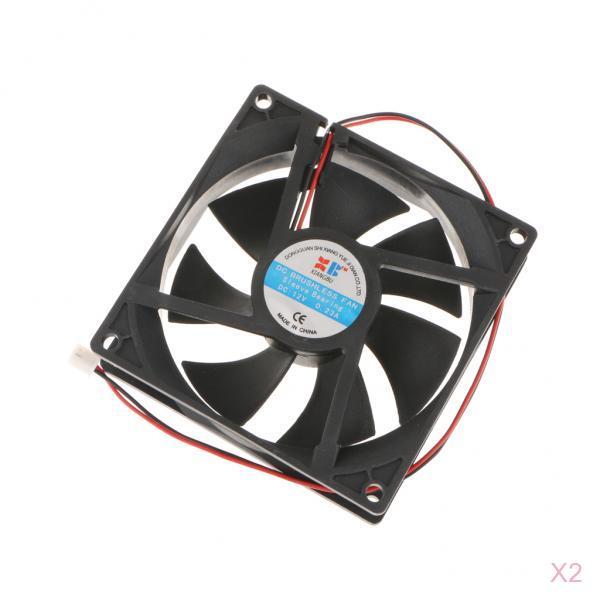 2Pieces 92mm Case Fan 12V DC PC CPU Computer Cooling Fan 2Wire 2Pin