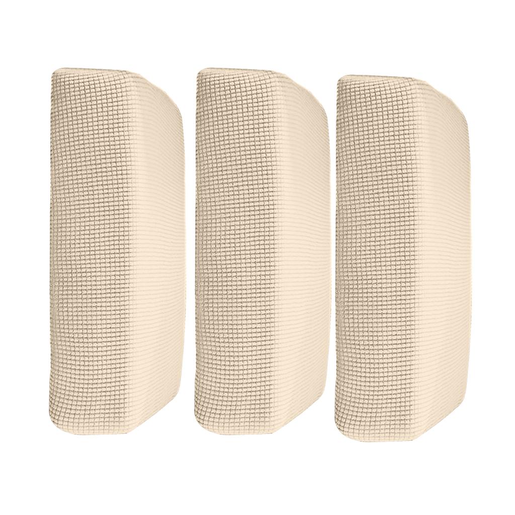 3Pcs Sofa Futon Seat Cushion Cover Couch Slipcover Protector Cream_Size S