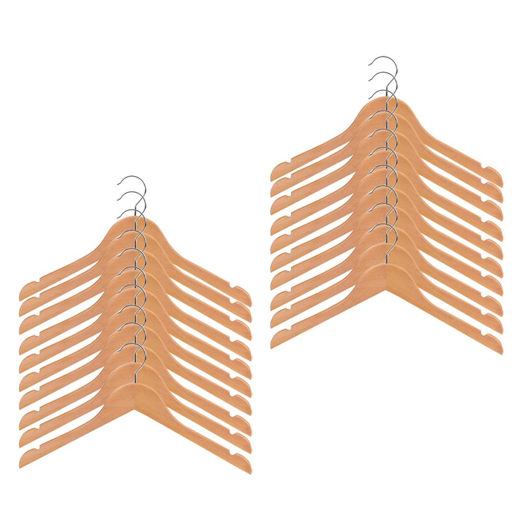 20 Pieces Kids Baby Toddler Wooden Hangers Clothes Coat Hangers Non-slip Bar
