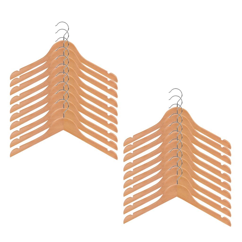 20 Pieces Kids Baby Toddler Wooden Hangers Clothes Coat Hangers Non-slip Bar