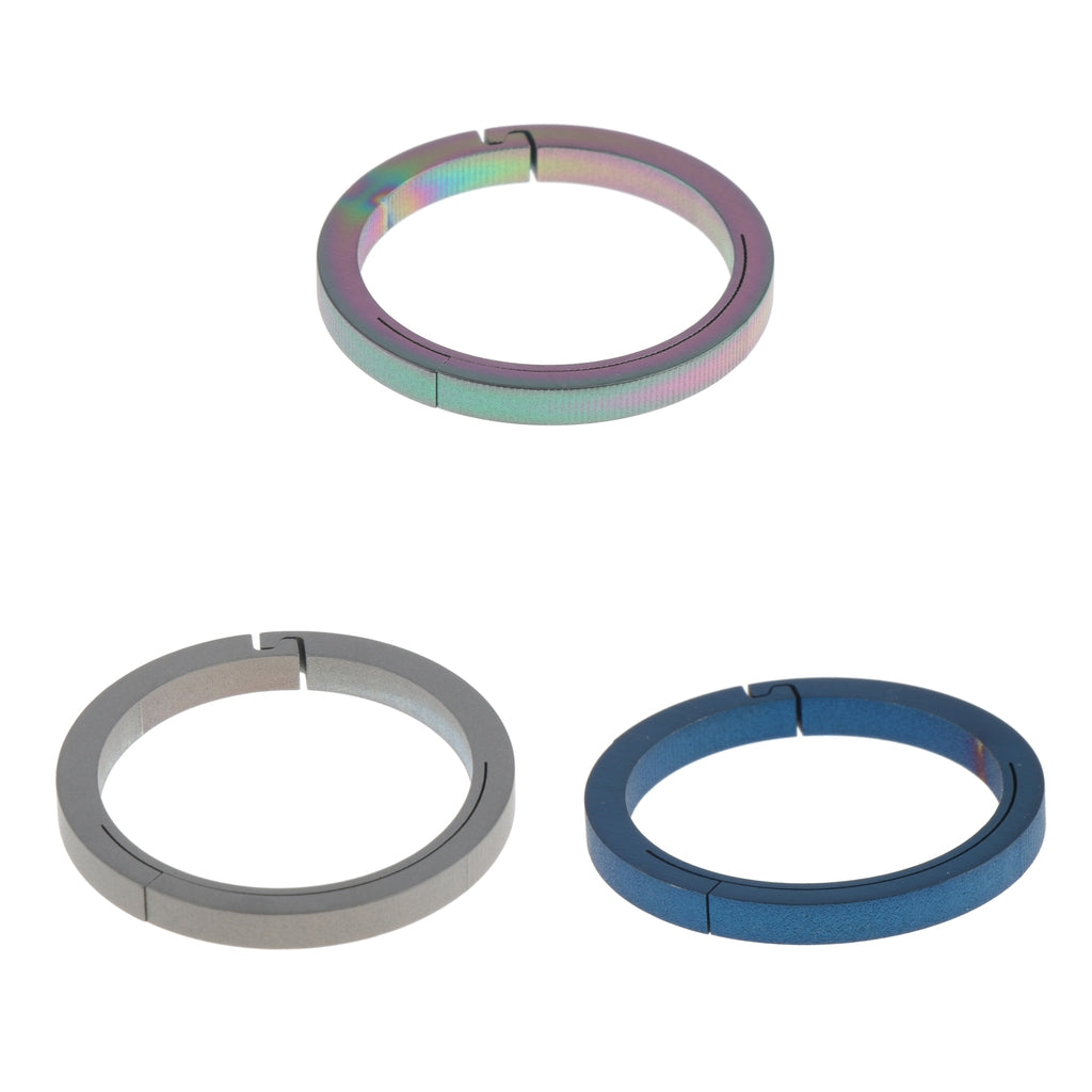 3pcs Titanium Ring Buckle Keychain Carabiner Round Snap Hook Open Clip 32mm