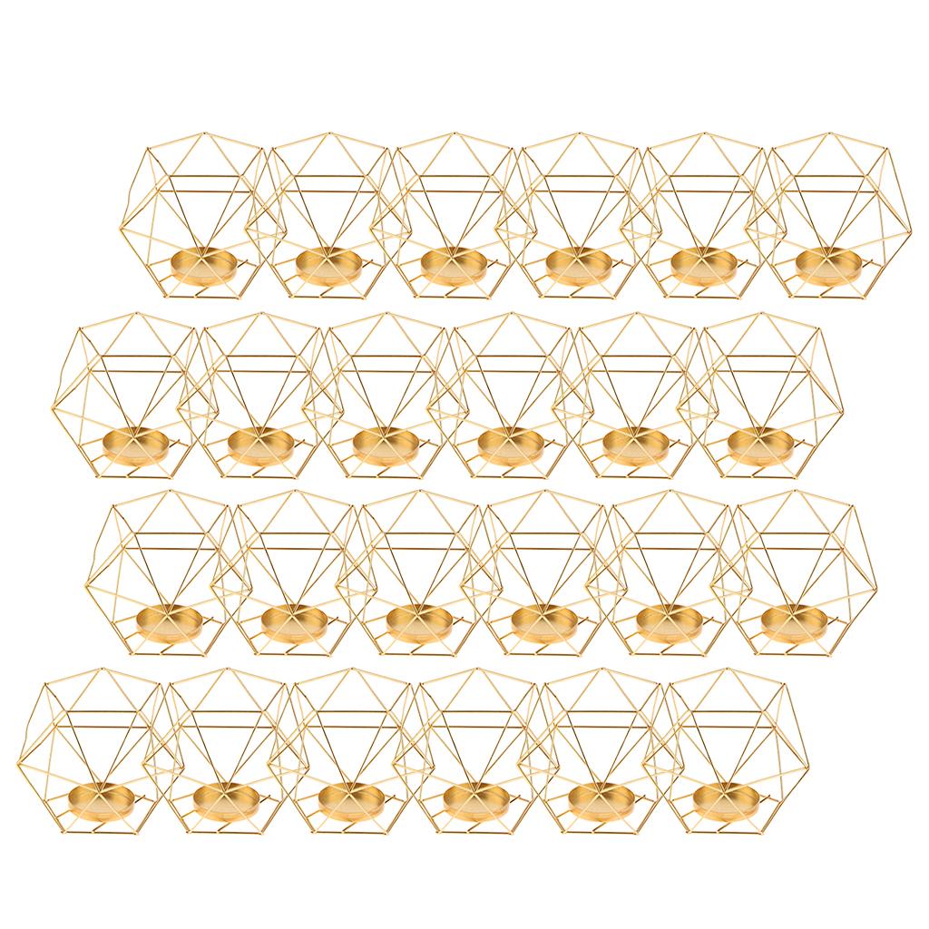 24pcs 3D Geometric Wedding Geometric Candlestick Candle Tealight Holder