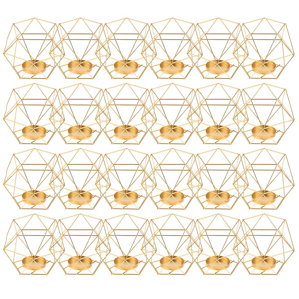 24pcs 3D Geometric Wedding Geometric Candlestick Candle Tealight Holder
