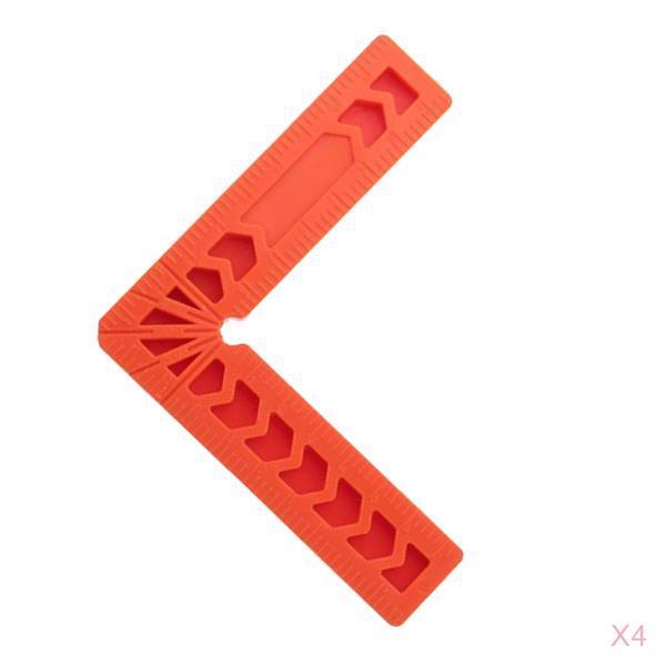 4x90 Deg L Shape Square Right Angle Clamps Corner Clamping Ruler Plastic 3''