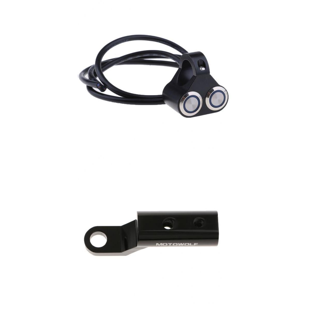 22mm Motorcycle Headlight Handlebar Switch+Rearview Mirror Expander Bracket
