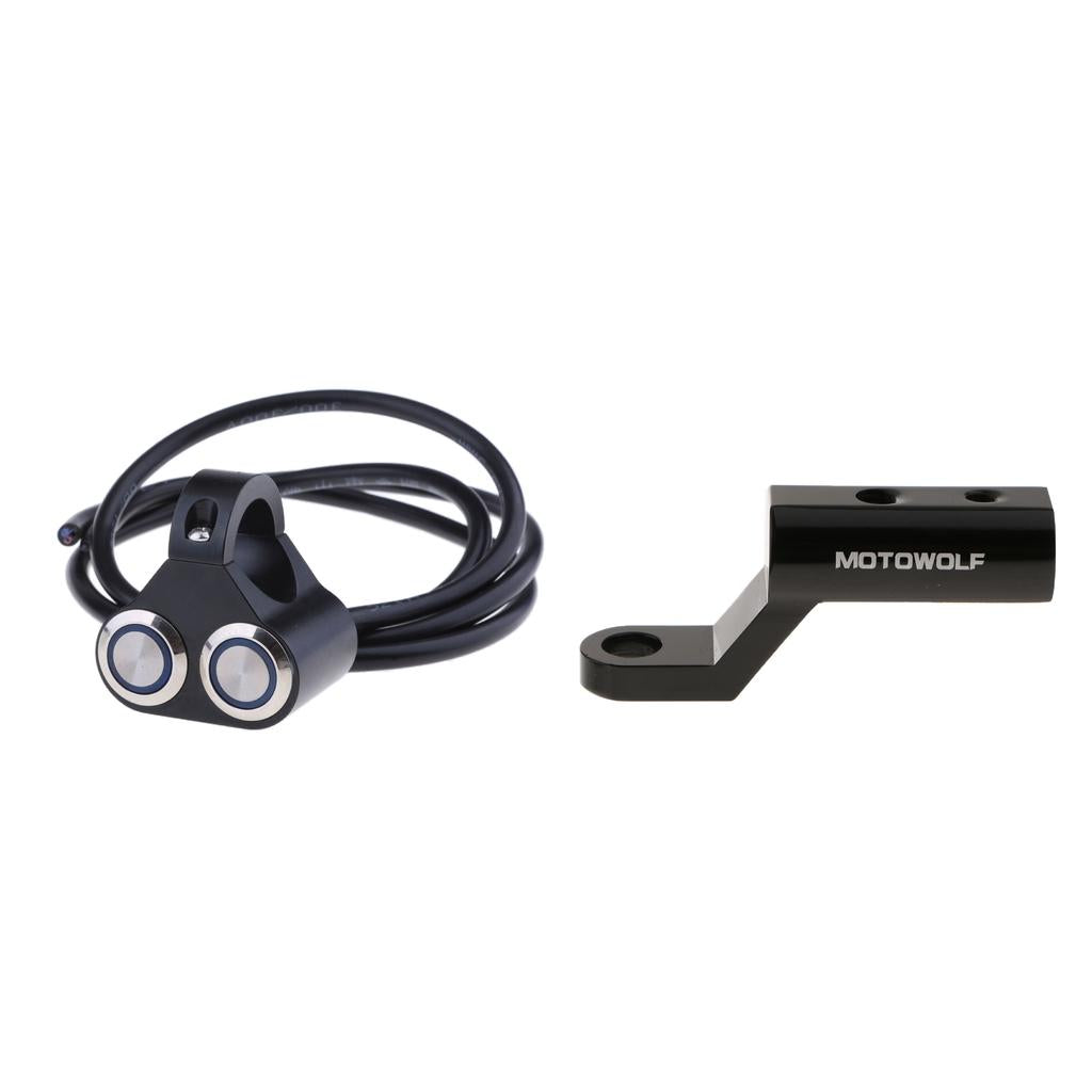 22mm Motorcycle Headlight Handlebar Switch+Rearview Mirror Expander Bracket