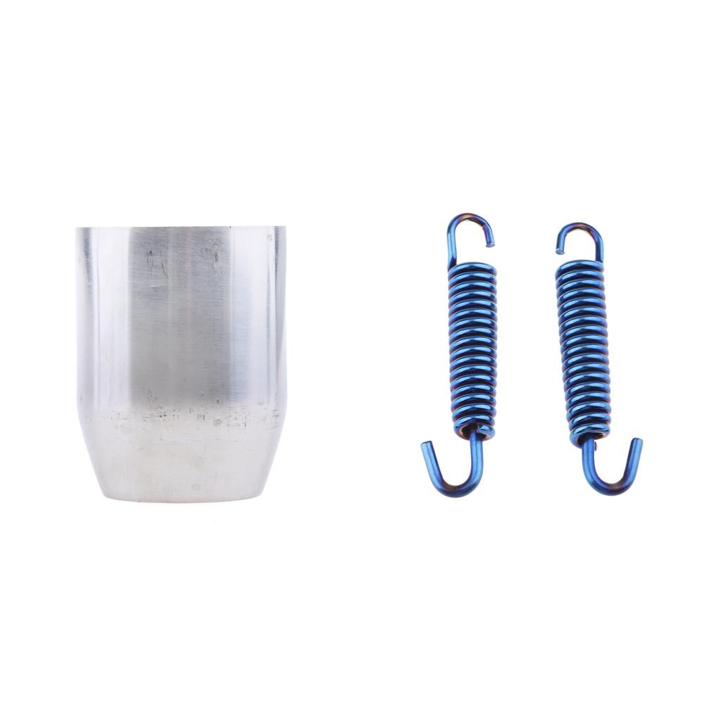 1.5 to 2" Motorcycle Exhaust Pipe Adapter Connector+2x Exhaust Pipe Spring"