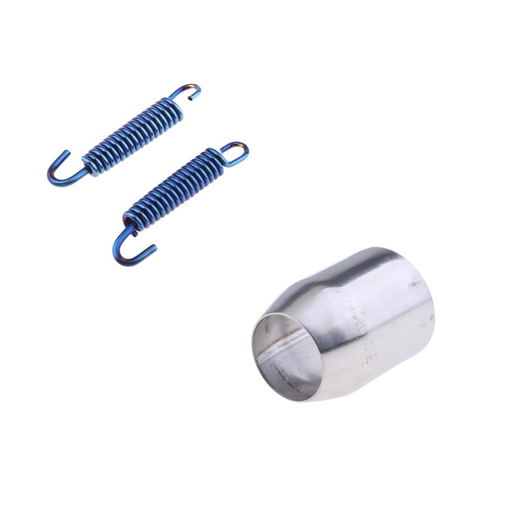 1.5 to 2" Motorcycle Exhaust Pipe Adapter Connector+2x Exhaust Pipe Spring"