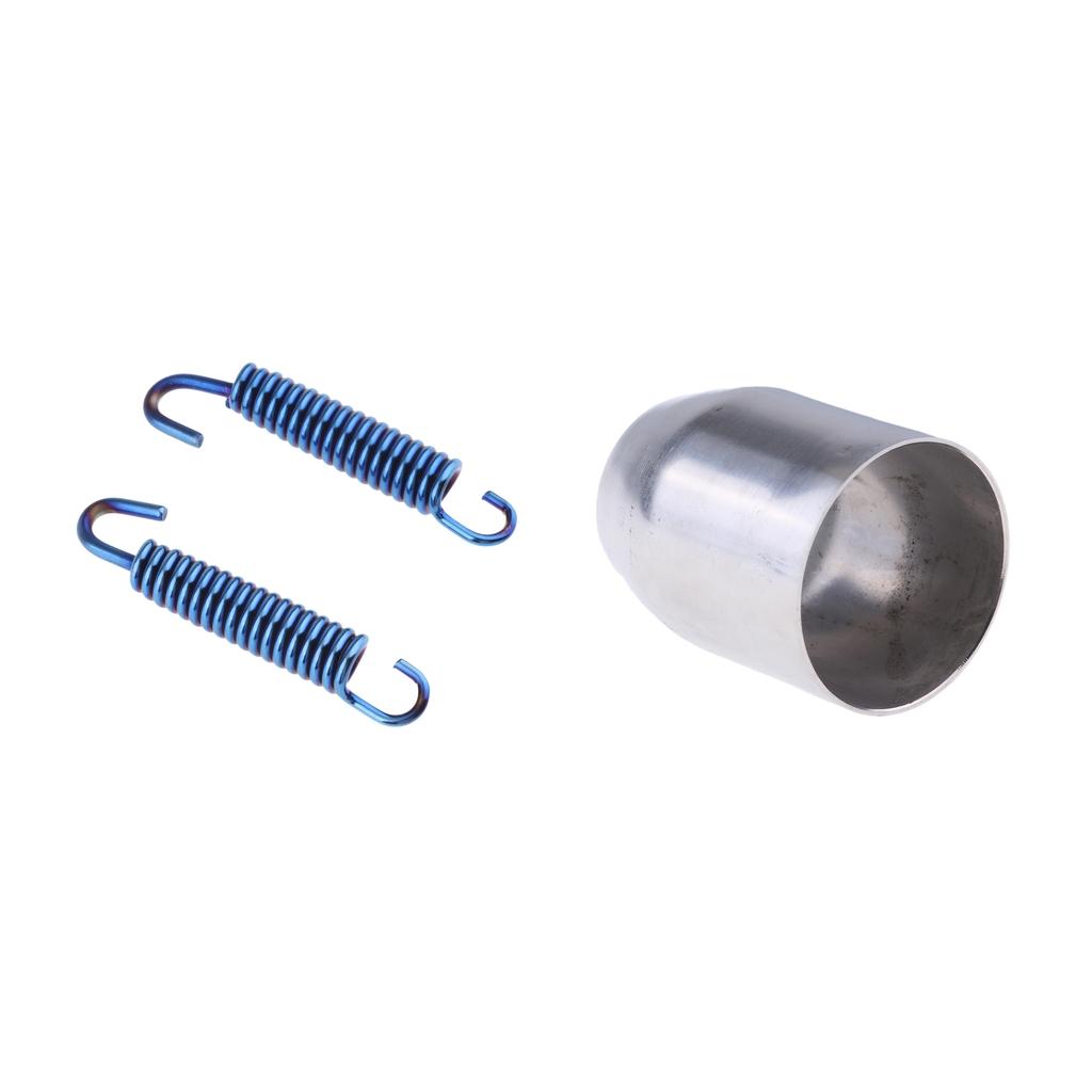 1.5 to 2" Motorcycle Exhaust Pipe Adapter Connector+2x Exhaust Pipe Spring"