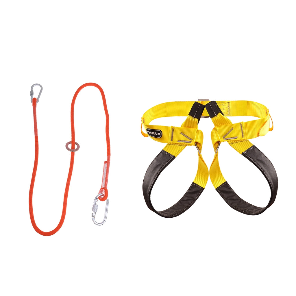 Climbing Half Body Safety Harness with Fall Protection Lanyard Prusik Cord