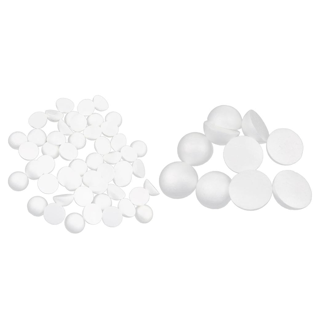 150 Pieces 5/10cm White Half Ball Polystyrene Foam Balls for Modelling Craft