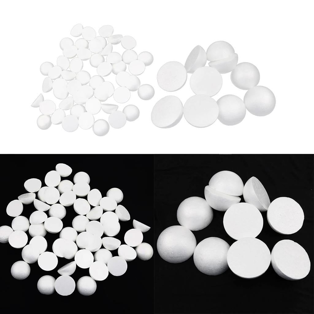 150 Pieces 5/10cm White Half Ball Polystyrene Foam Balls for Modelling Craft