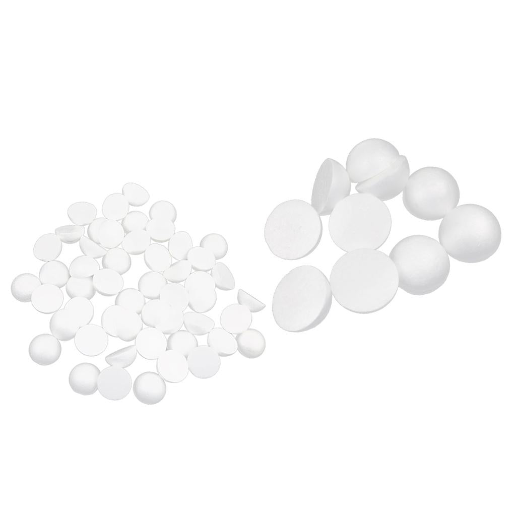 150 Pieces 5/10cm White Half Ball Polystyrene Foam Balls for Modelling Craft