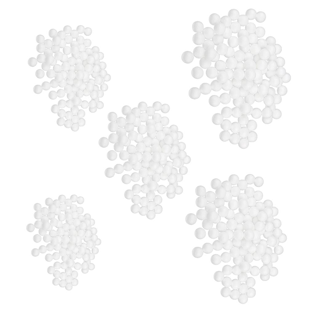 500 Pieces 10/15/20/25/27mm White Polystyrene Foam Balls for Modelling Craft