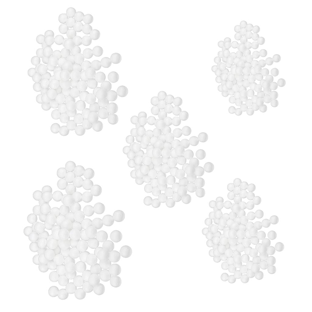 500 Pieces 10/15/20/25/27mm White Polystyrene Foam Balls for Modelling Craft