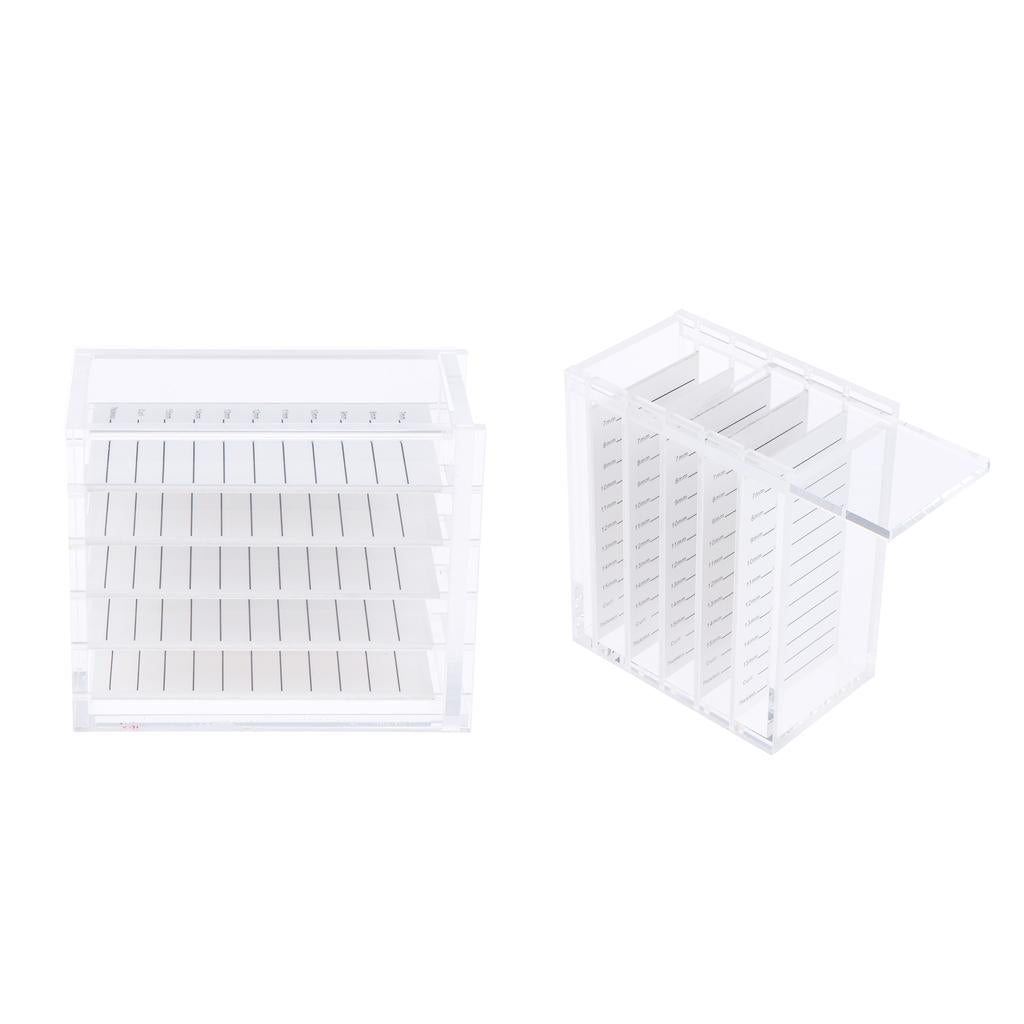 2x Acrylic 5-layer False Eyelash Storage Case Organizer Makeup Glue Pallet