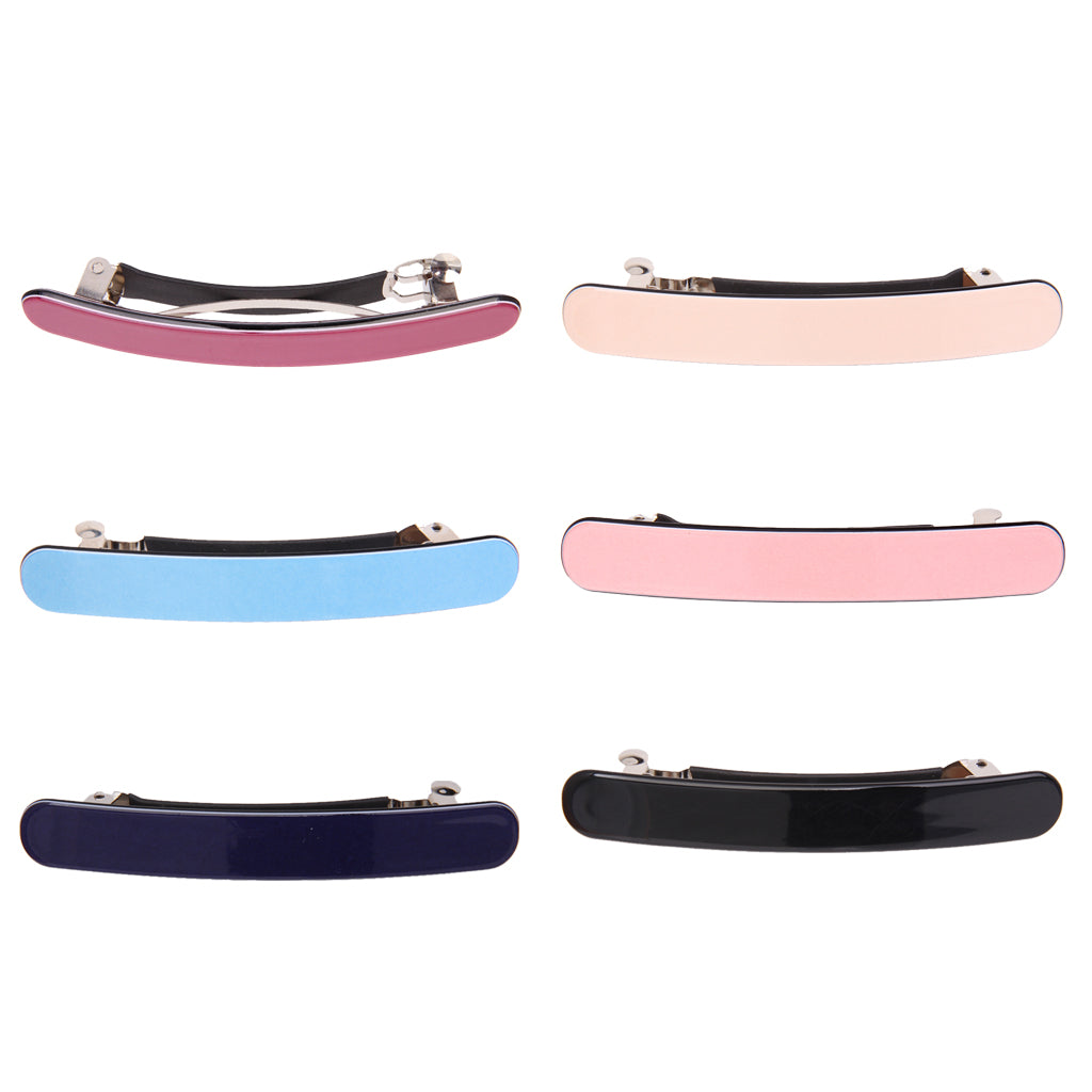 6pcs Elegant Ladies Acrylic Spring Large Hair Barrette Fancy Hair Jewelry