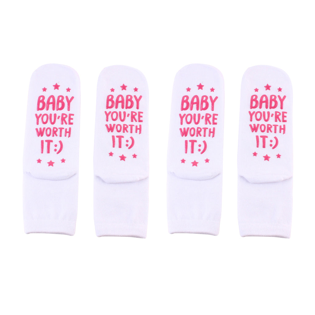 2 Pairs Womens Crew Socks Cute Letter Printed Cotton Push Socks Maternity