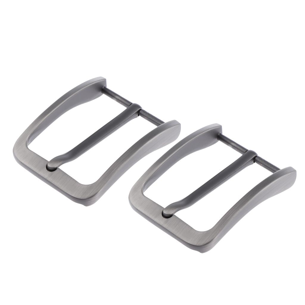 2x Mens Alloy Antique Belt Buckle Single Prong Rectangular Pin Buckle Gray