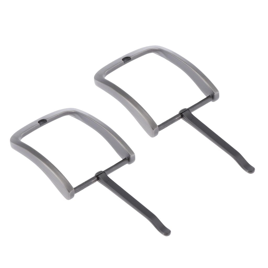 2x Mens Alloy Antique Belt Buckle Single Prong Rectangular Pin Buckle Gray