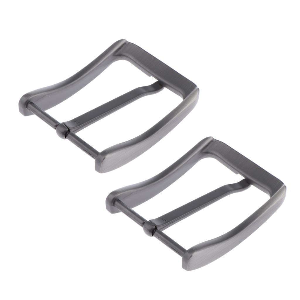 2x Mens Alloy Antique Belt Buckle Single Prong Rectangular Pin Buckle Gray