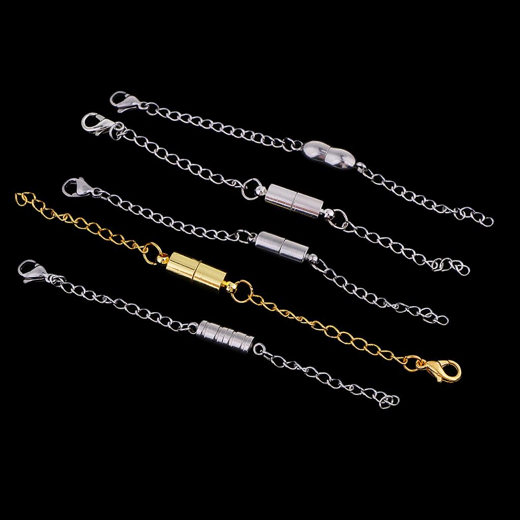 5 Sets Jewelry Making Magnetic Hooks Lobster Clasps Necklace Extenders Chain