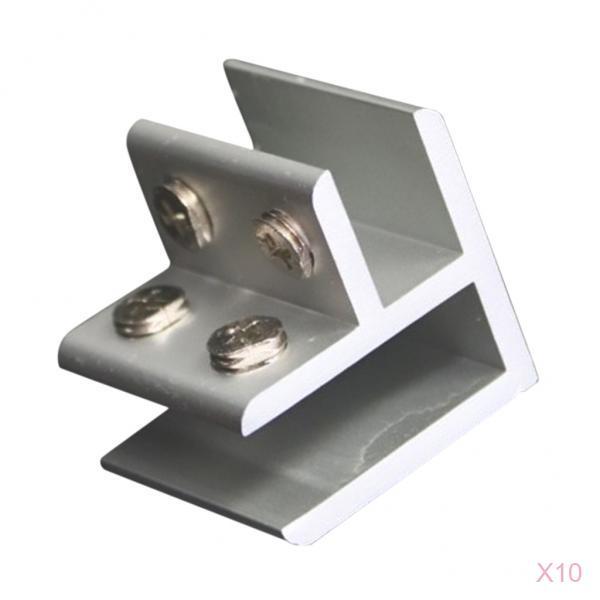 10xAdjustable Glass Clamp Clip Glass Bracket Holder 8-12mm No Drill 90Degree