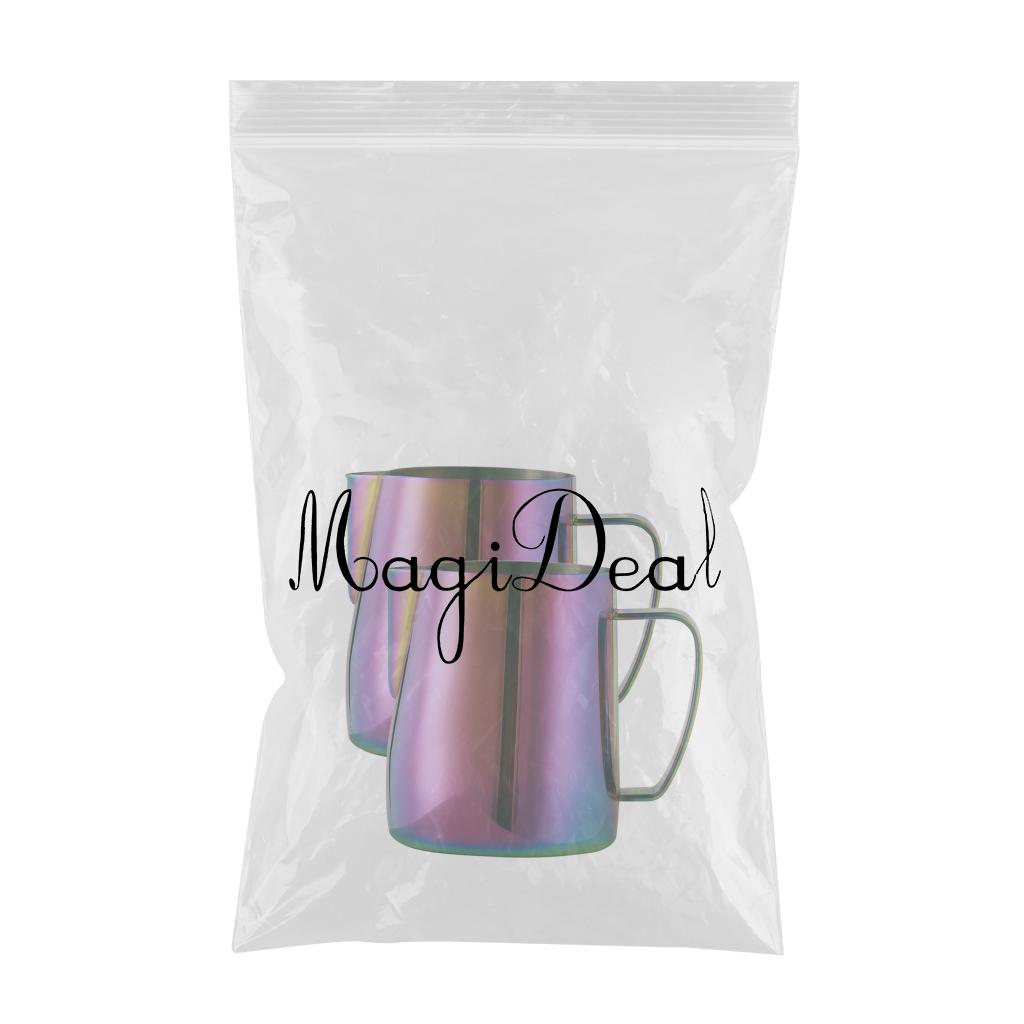 2pcs Espresso Milk Frothing Pitcher Stainless Latte Art Coffee Jug Colorful