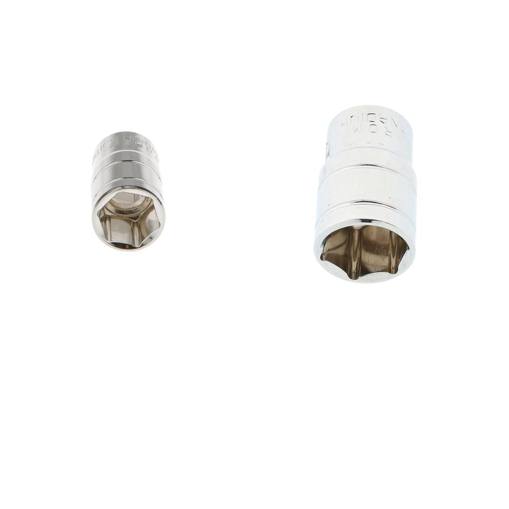 2pcs Short 1/2 Drive Socket Metric Hexagonal Chrome Winding Vanadium Part"