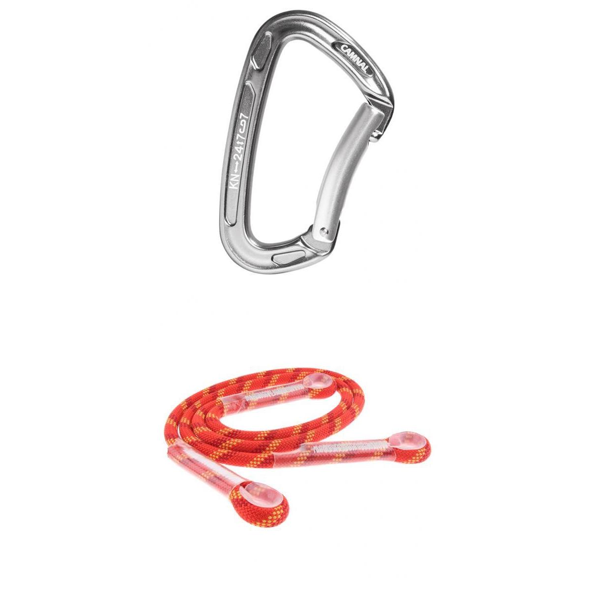 10.5mmx80cm Climbing Pre-sewn Eye-to-Eye Prusik Loop Cord with D Carabiner