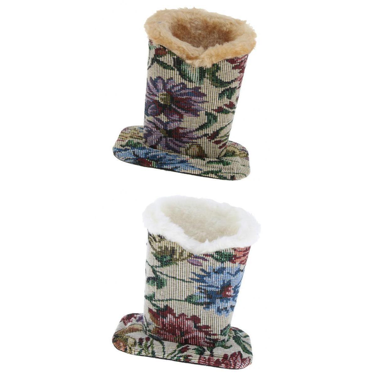 2 Pieces Cotton Upright Plush Lined Eyeglasses Holder Stand Case Pen Holder