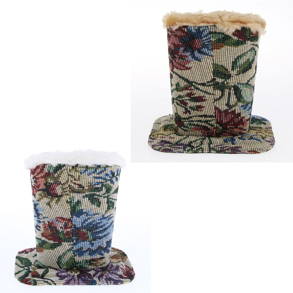 2 Pieces Cotton Upright Plush Lined Eyeglasses Holder Stand Case Pen Holder