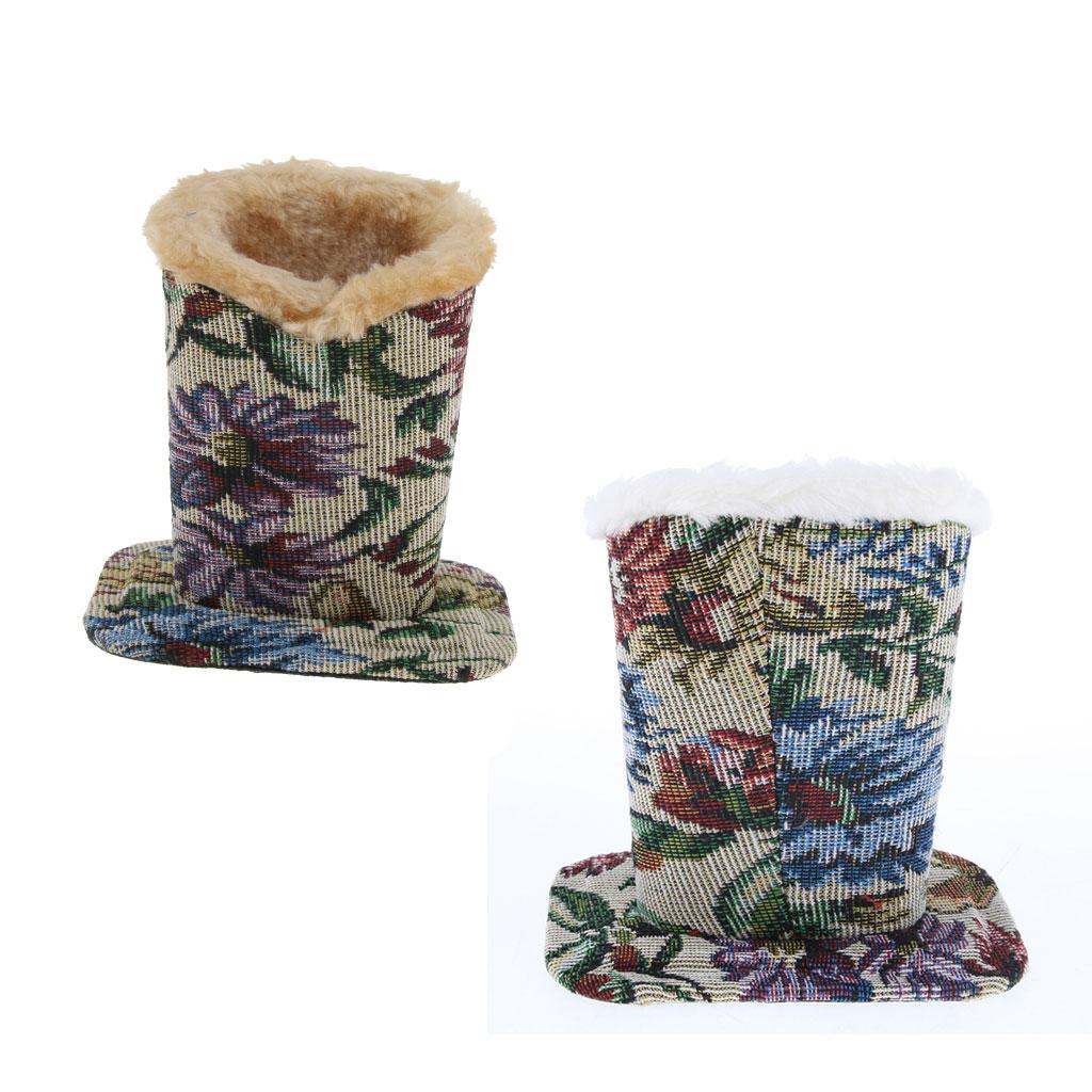 2 Pieces Cotton Upright Plush Lined Eyeglasses Holder Stand Case Pen Holder