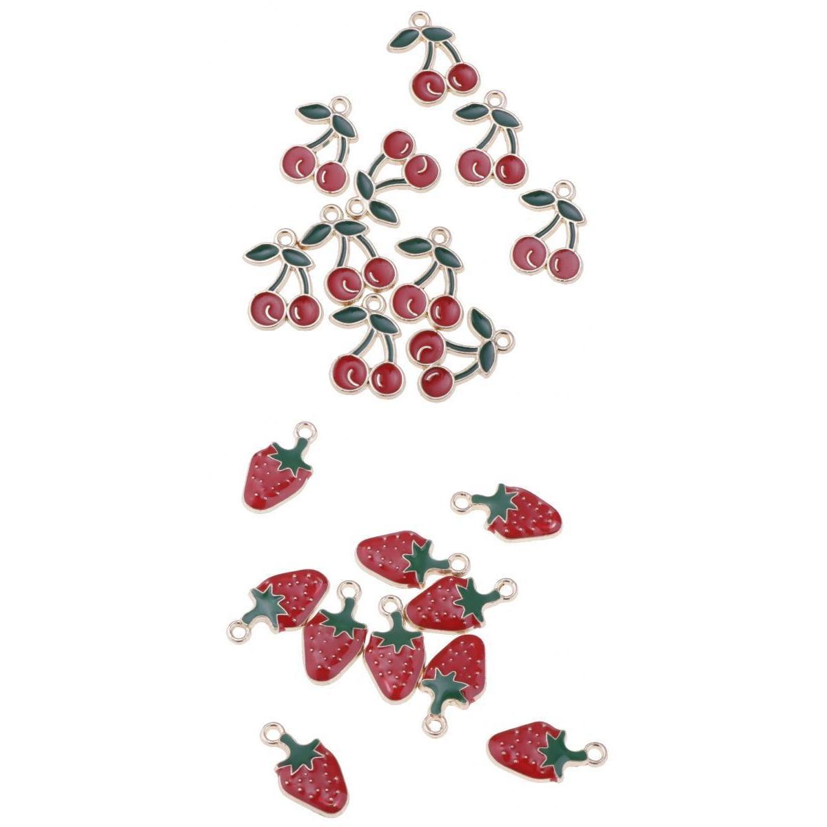 20 Pieces Fruit Charm Pendants fit DIY Necklace Earring Jewelry Making Craft