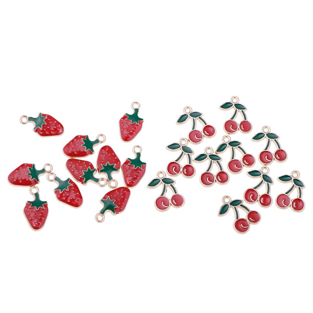 20 Pieces Fruit Charm Pendants fit DIY Necklace Earring Jewelry Making Craft