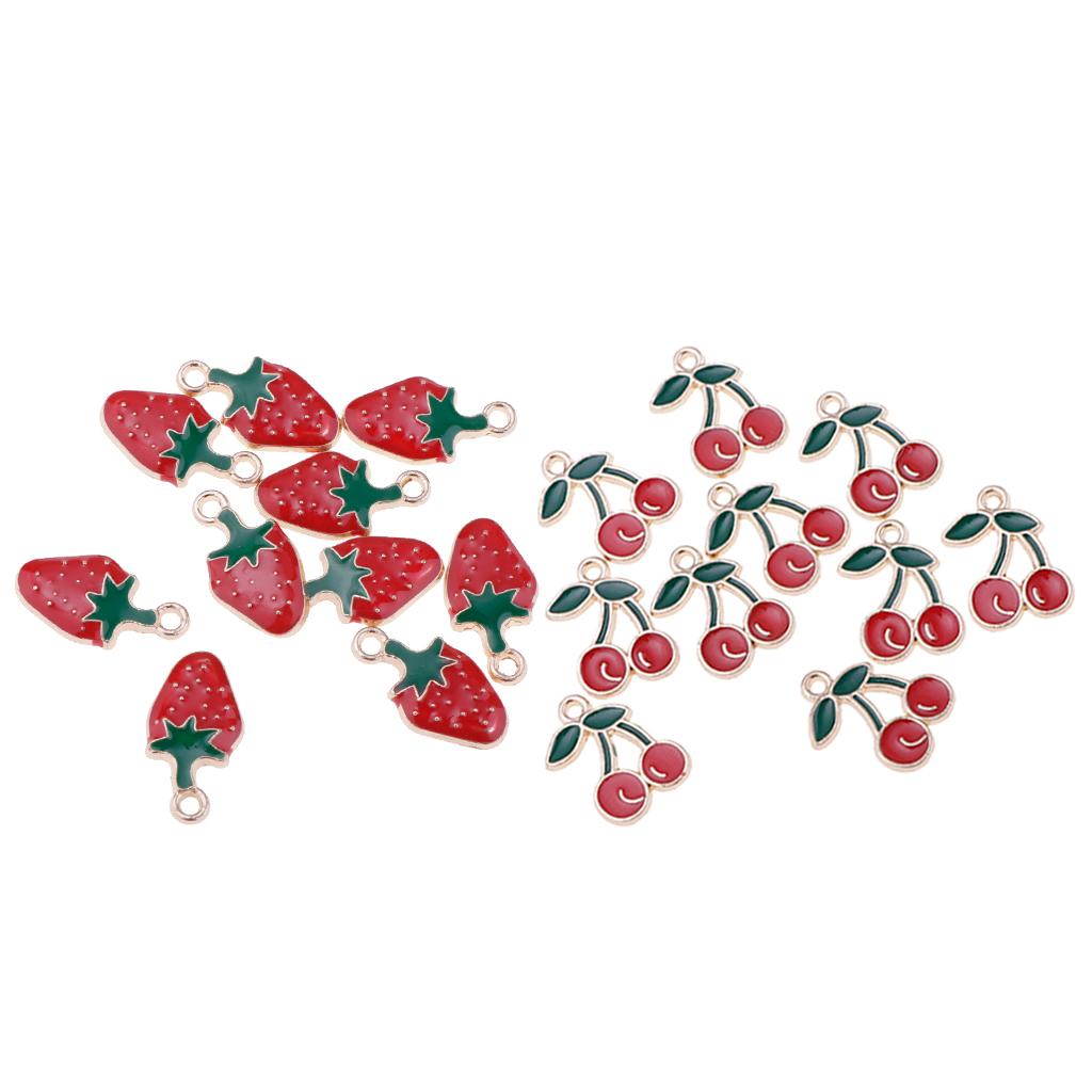 20 Pieces Fruit Charm Pendants fit DIY Necklace Earring Jewelry Making Craft
