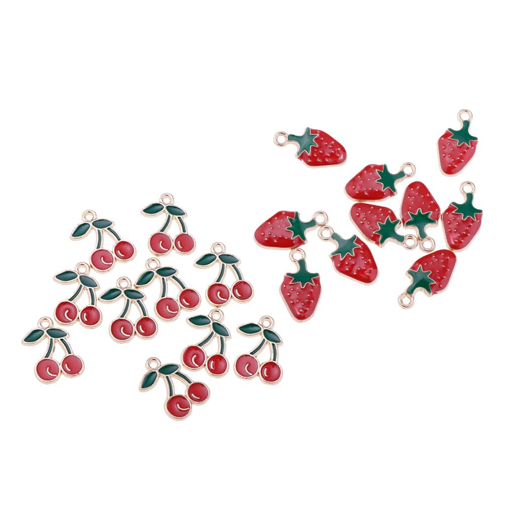 20 Pieces Fruit Charm Pendants fit DIY Necklace Earring Jewelry Making Craft