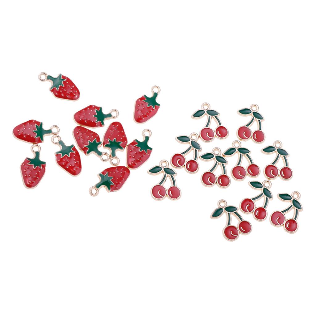20 Pieces Fruit Charm Pendants fit DIY Necklace Earring Jewelry Making Craft