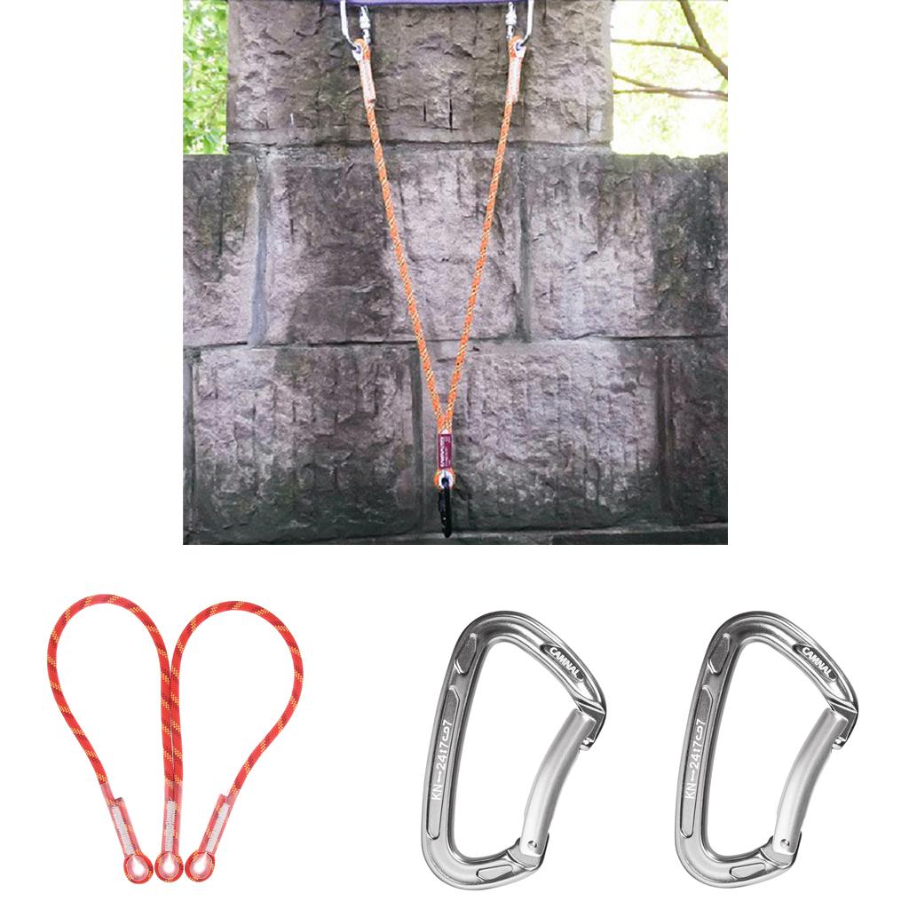 10.5mm Climbing Pre-sewn Eye-to-Eye Prusik Loop Cord with 2pcs Carabiner