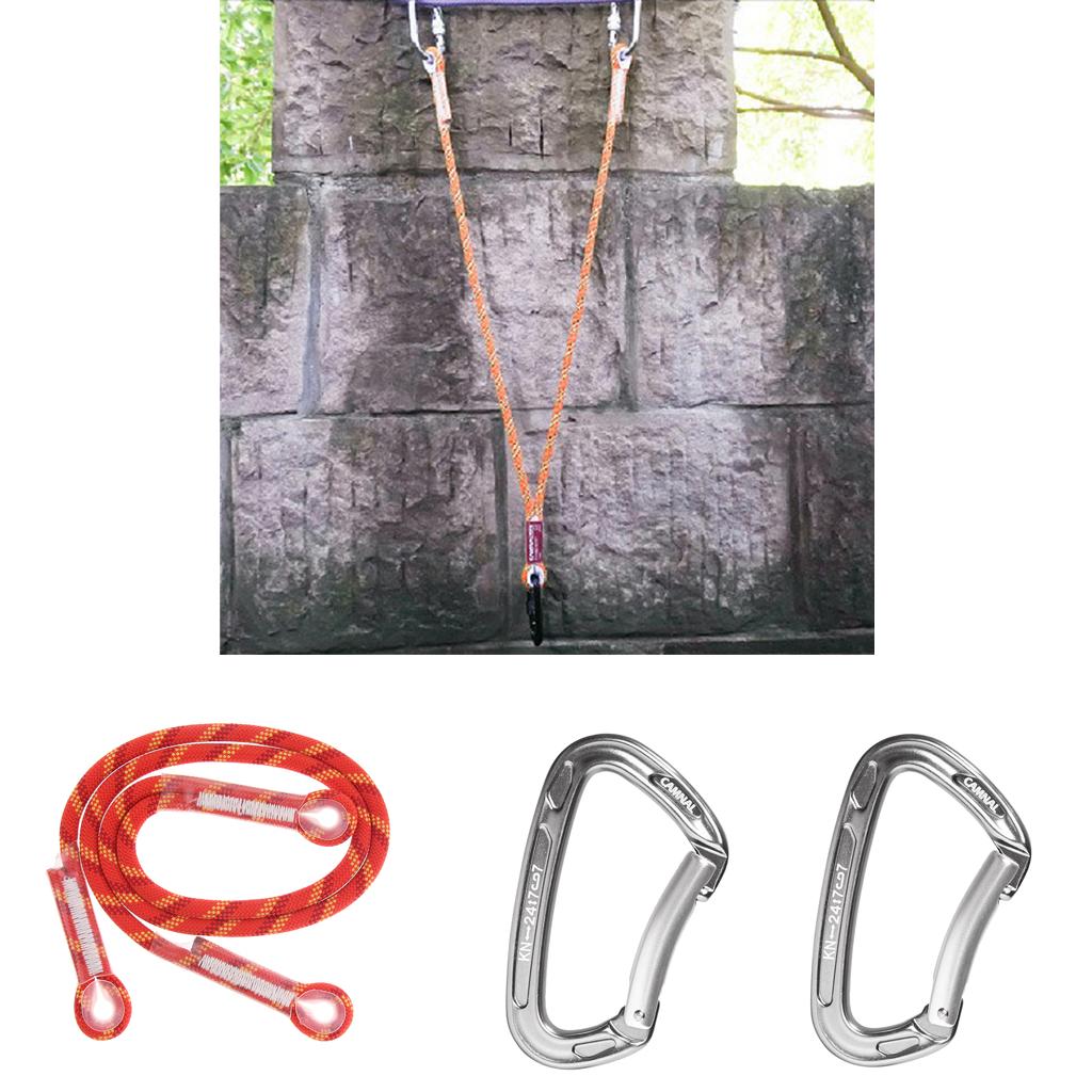 10.5mm Climbing Pre-sewn Eye-to-Eye Prusik Loop Cord with 2pcs Carabiner