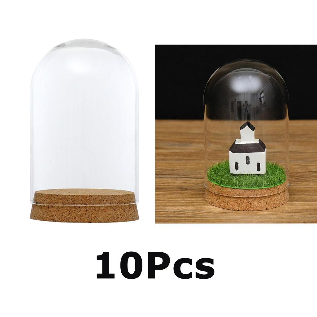 10Pcs Glass Cover Landscape Terrarium Container Lid Vase Bottle 8x12cm