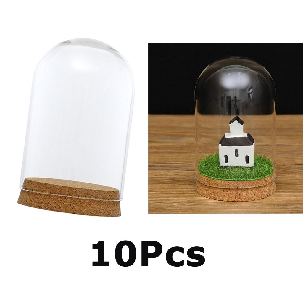 10Pcs Glass Cover Landscape Terrarium Container Lid Vase Bottle 8x12cm