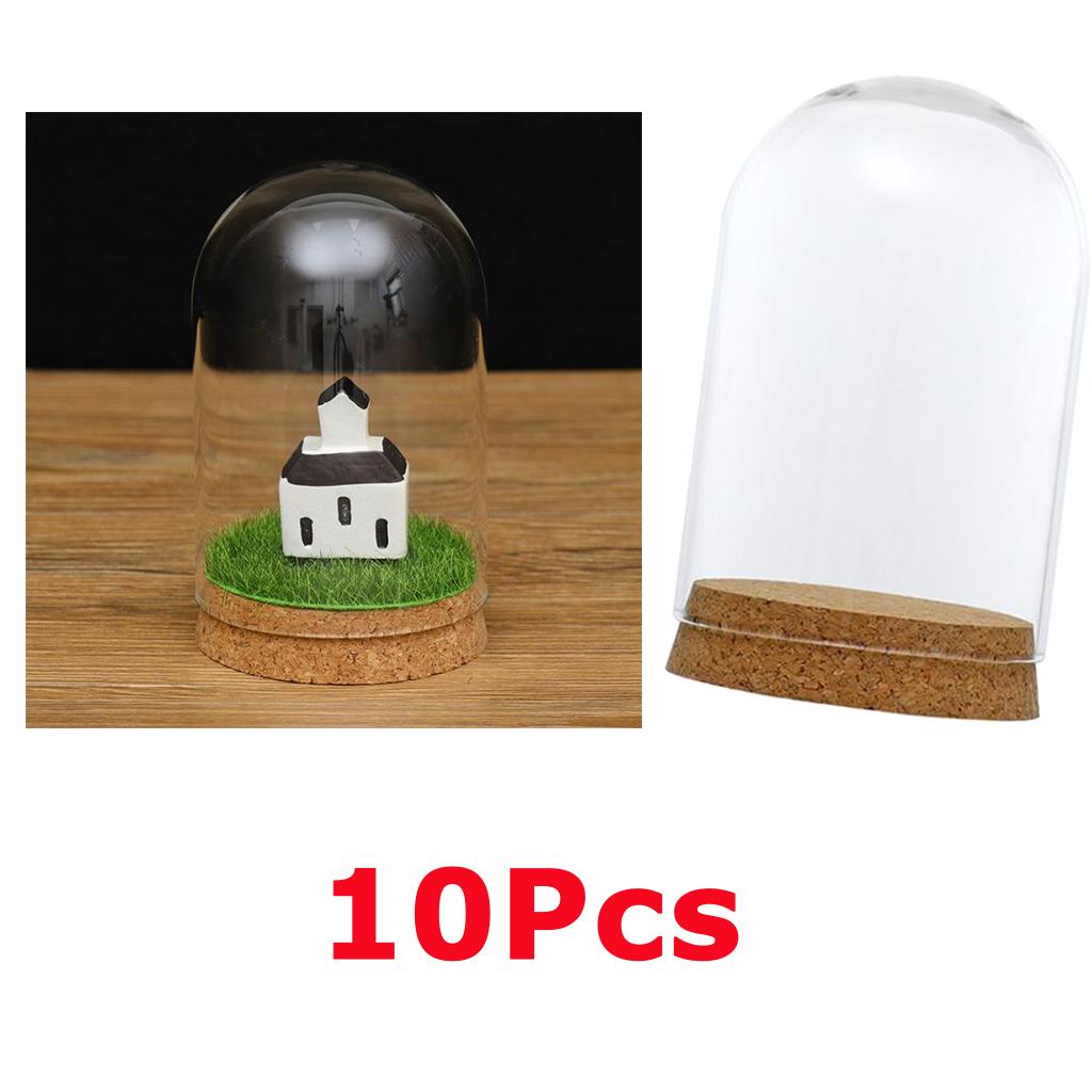 10Pcs Glass Cover Landscape Terrarium Container Lid Vase Bottle 8x12cm