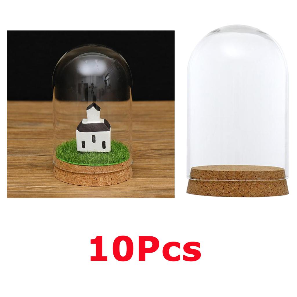 10Pcs Glass Cover Landscape Terrarium Container Lid Vase Bottle 8x12cm