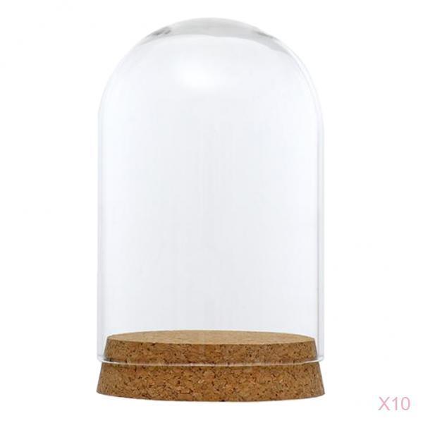 10Pcs Glass Cover Landscape Terrarium Container Lid Vase Bottle 8x12cm