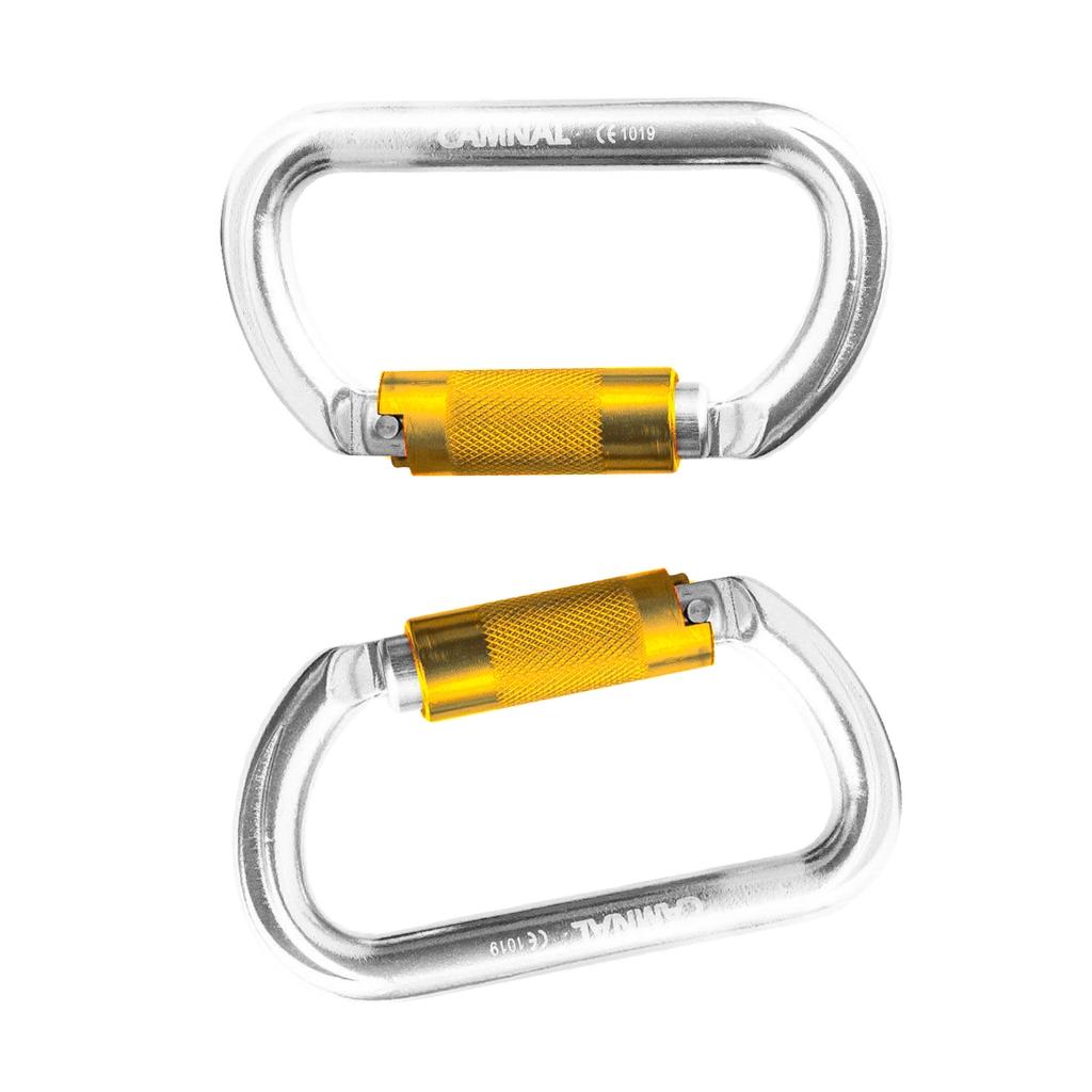 2pcs 25KN Twist Gate Auto Locking Carabiner for Climbing Caving Rappelling