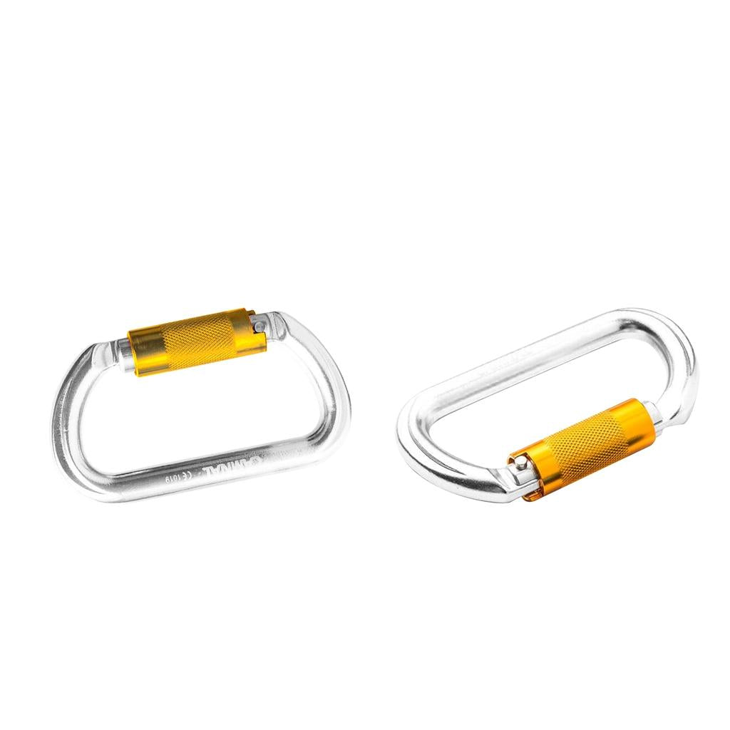 2pcs 25KN Twist Gate Auto Locking Carabiner for Climbing Caving Rappelling